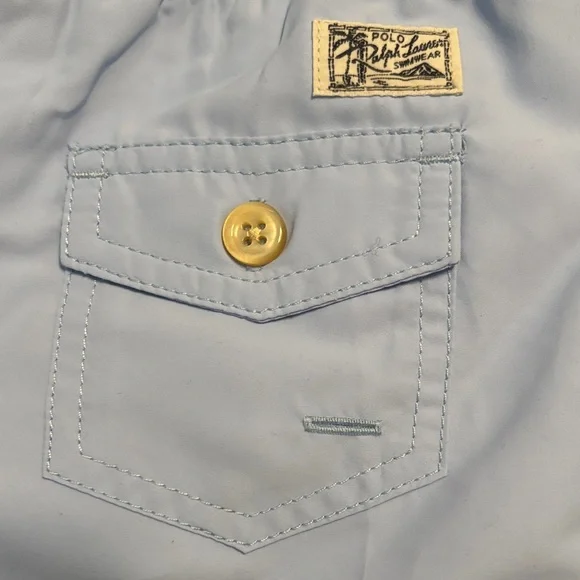 Polo by Ralph Lauren Baby Boy Sky Blue Swim Trunks with Pony NEW Size 3-6 months - Picture 6 of 7